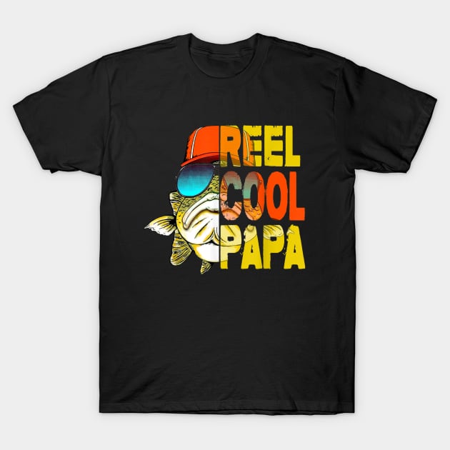 Fathers Day Gifts TShirt - Fishing Reel Cool Papa T-Shirt by Zhj